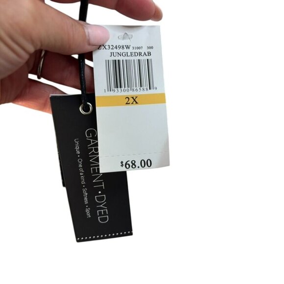 Cable & Gauge Sport Garment-Dyed V-Neck T-Shirt With Pocket 2X Jungle - Picture 3 of 10